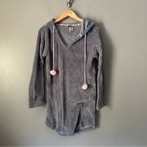 Joe Boxer Cozy Gray Mouse Hooded Fleece Nightgown